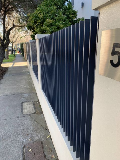 A rendered Brick fence built by Ballarat Pro Bricklayers